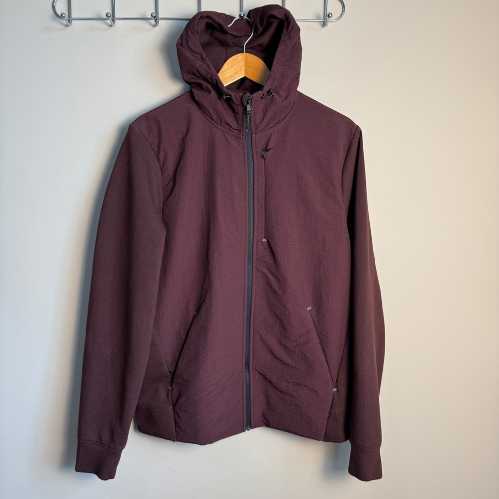 Old Navy Active Mens‎ Dynamic Fleece Hooded Jacket Full Zip Burgundy Size Large